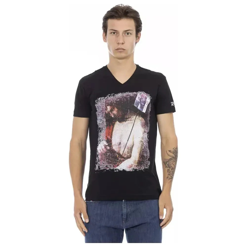 Trussardi Action Black Cotton Men T-Shirt TR-22847-S