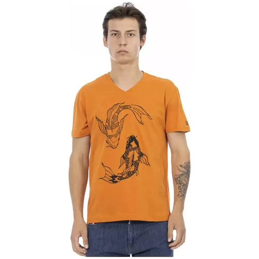 Trussardi Action Orange Cotton Men T-Shirt