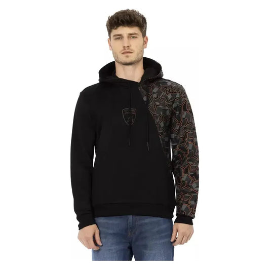 Automobili Lamborghini Black Cotton Men's Hooded Sweater