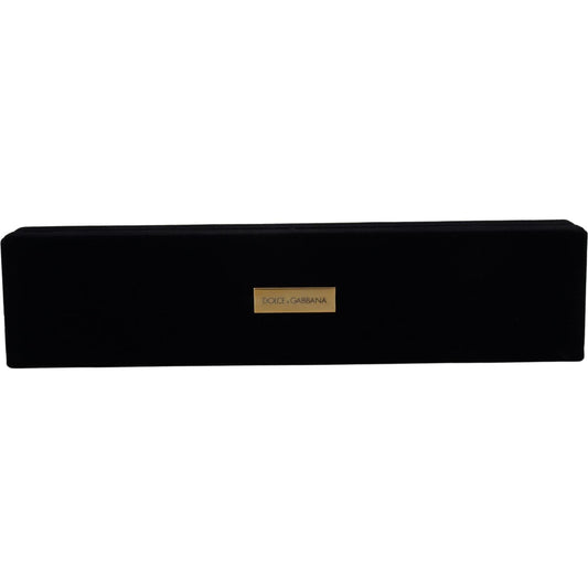 Dolce & Gabbana Black Velvet Logo Plaque Storage Bracelet Jewelry Box FASHION ACCESSORIES