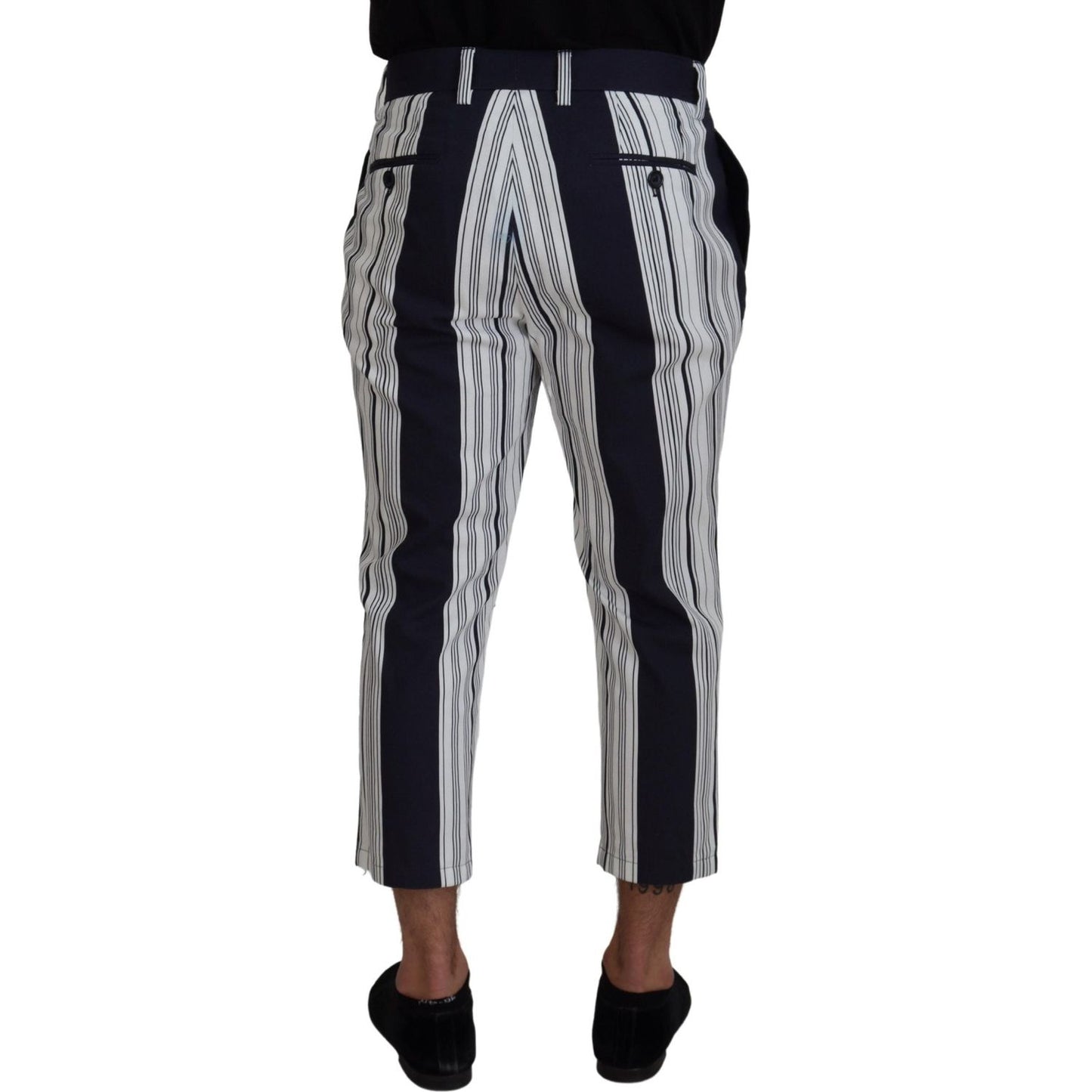Dolce & Gabbana White Cotton Striped Cropped Pants PAN73260 - 46