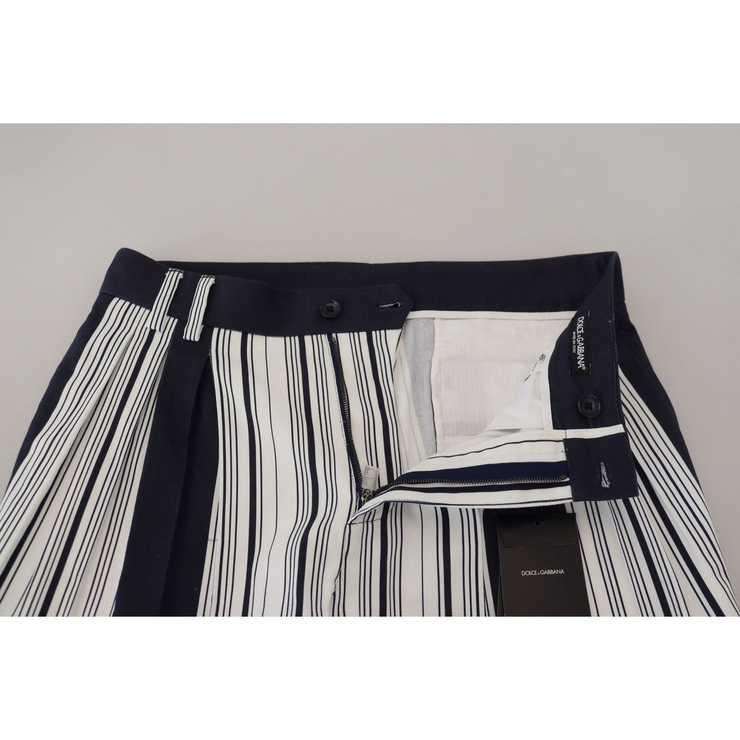 Dolce & Gabbana White Cotton Striped Cropped Pants PAN73260 - 46