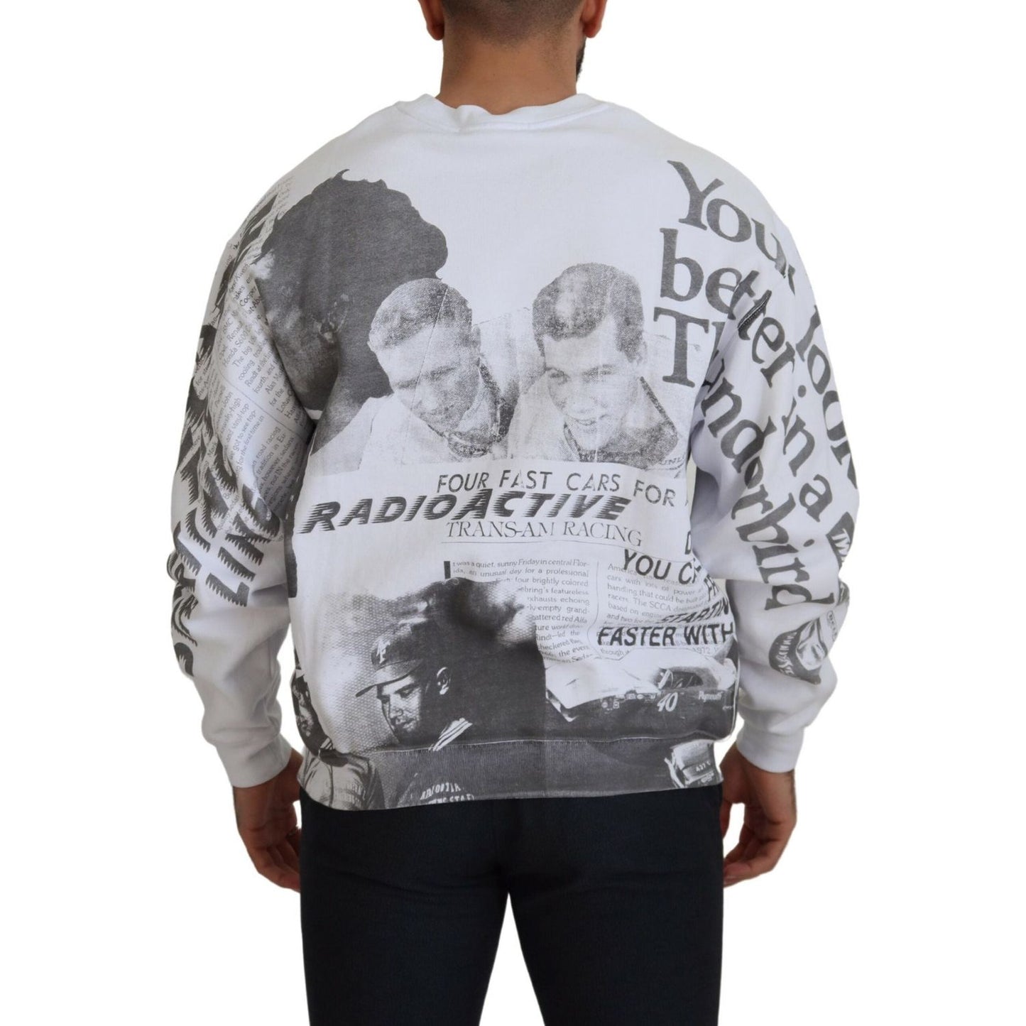 MSGM White Cotton Crewneck Pullover Sweatshirt Sweater TSH7761 - 46