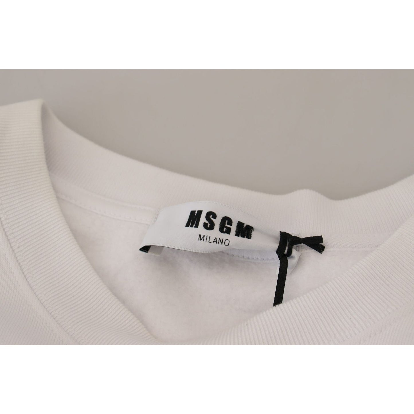 MSGM White Cotton Crewneck Pullover Sweatshirt Sweater TSH7761 - 46