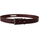 Dolce & Gabbana Brown Leather Silver Metal Crown Buckle Belt BEL8505- 90