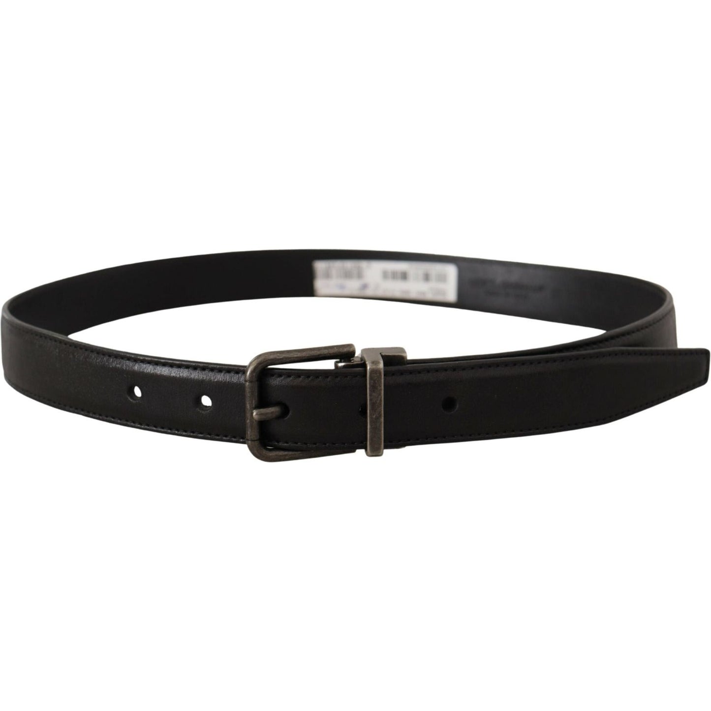 Dolce & Gabbana Black Calf Leather Logo Metal Buckle Belt BEL8542-100
