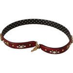 Dolce & Gabbana Red Python Leather Crystals Reversible Shoulder Strap BEL8742