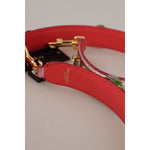 Dolce & Gabbana Metallic Pink Leather Studded Shoulder Strap BEL8744