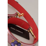 Dolce & Gabbana Metallic Pink Leather Studded Shoulder Strap BEL8744