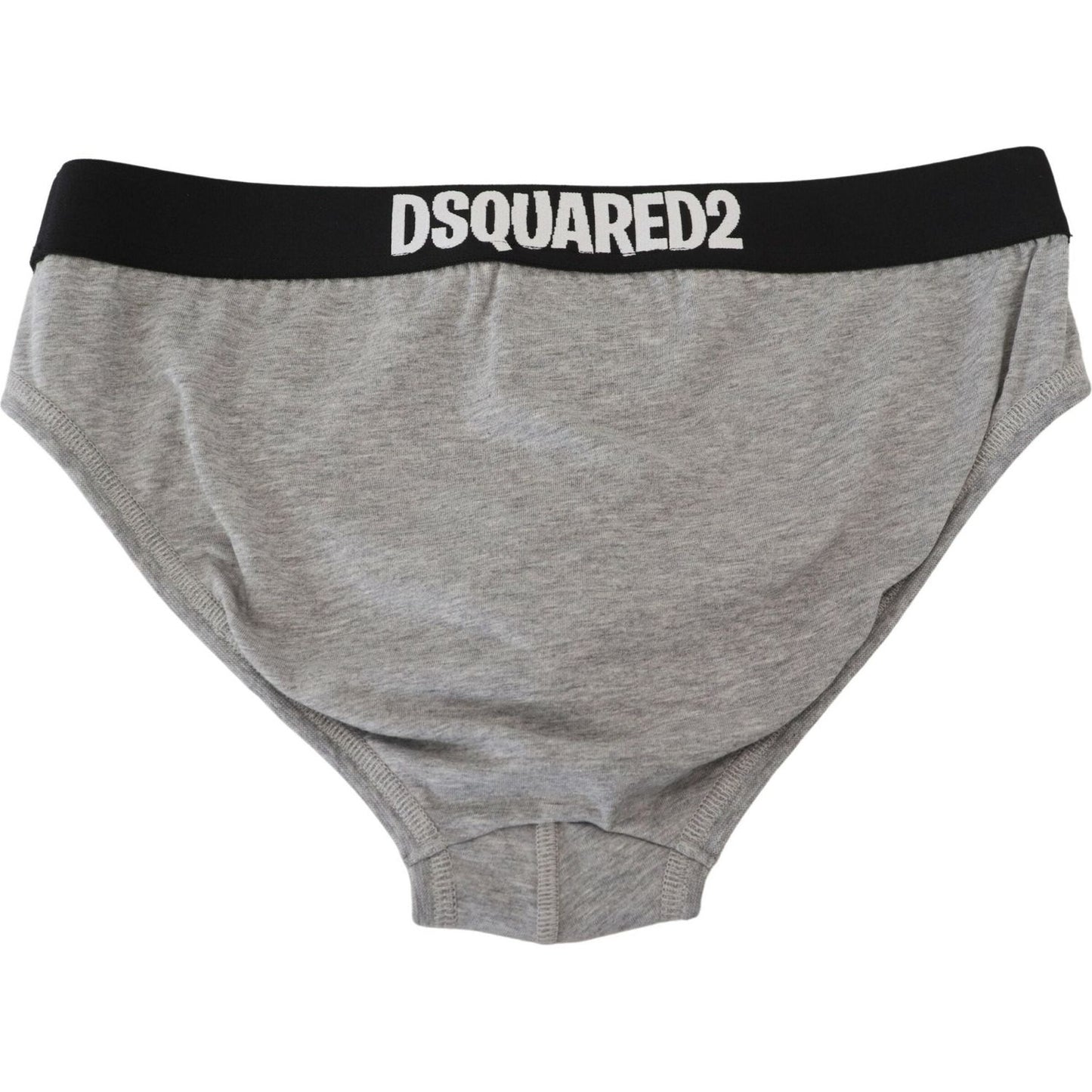 Dsquared² Gray DSURF Logo Cotton Stretch Men Brief Underwear BIK1677 - IT5