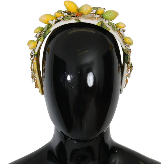 Dolce & Gabbana Yellow Lemons Sicily Crystal Diadem Tiara Headband