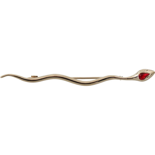 Dolce & Gabbana Silver Brass Crystal Spilla Serpente Brooch Pin Brooch