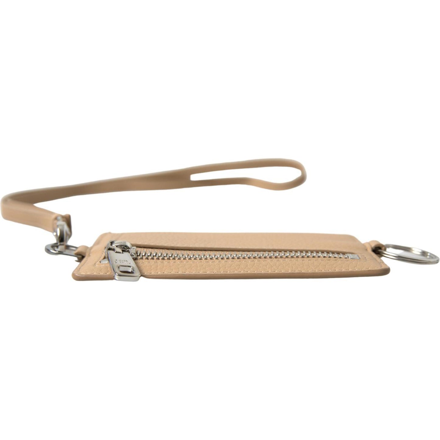 Dolce & Gabbana Beige Leather Lanyard Logo Card Holder Men Wallet BAG1105