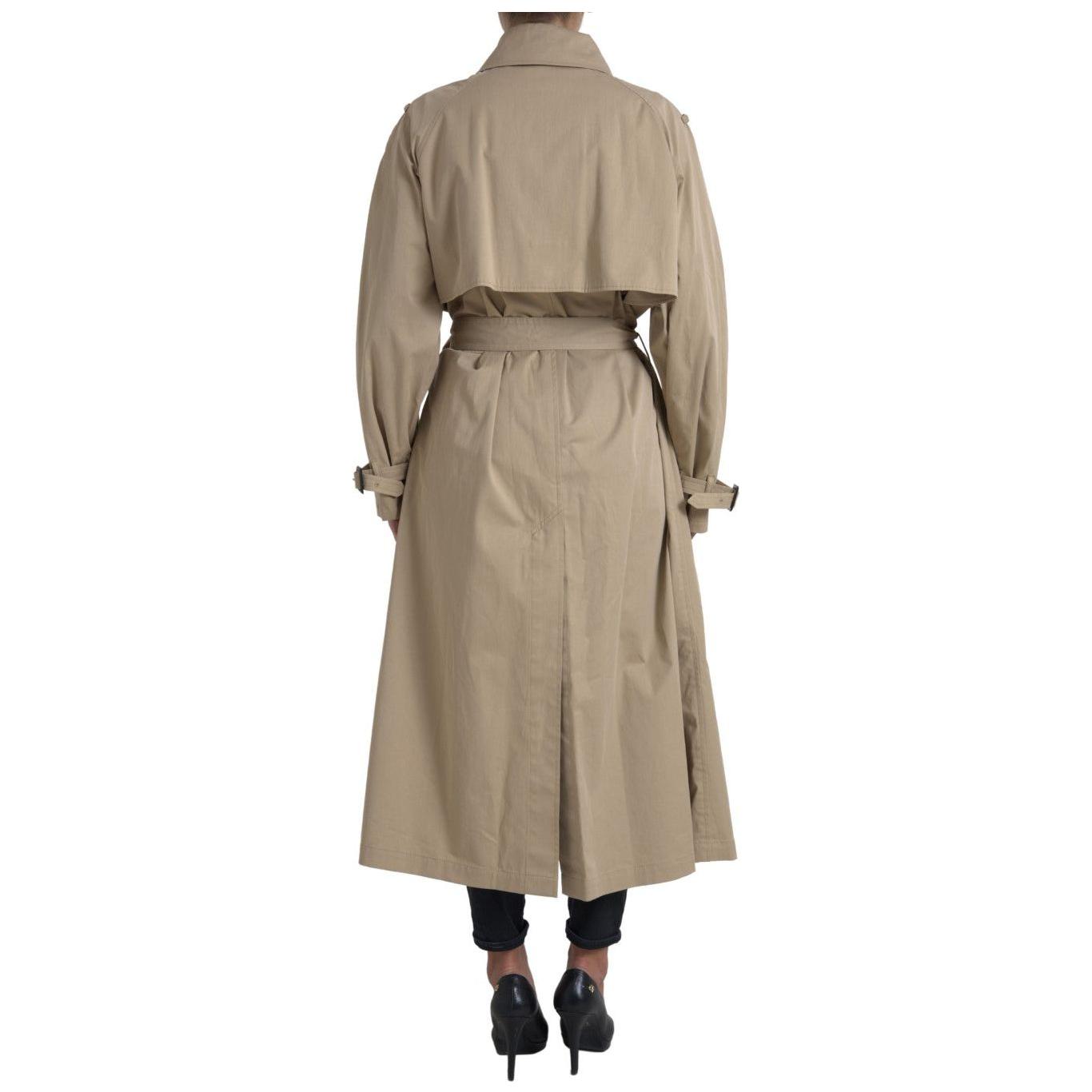Dolce & Gabbana Khaki Double Breasted Trench Coat Jacket JKT3323-46