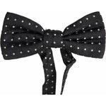 Dolce & Gabbana Black Polka Dot Silk Adjustable Men Neck Papillon Bow Tie FT3800