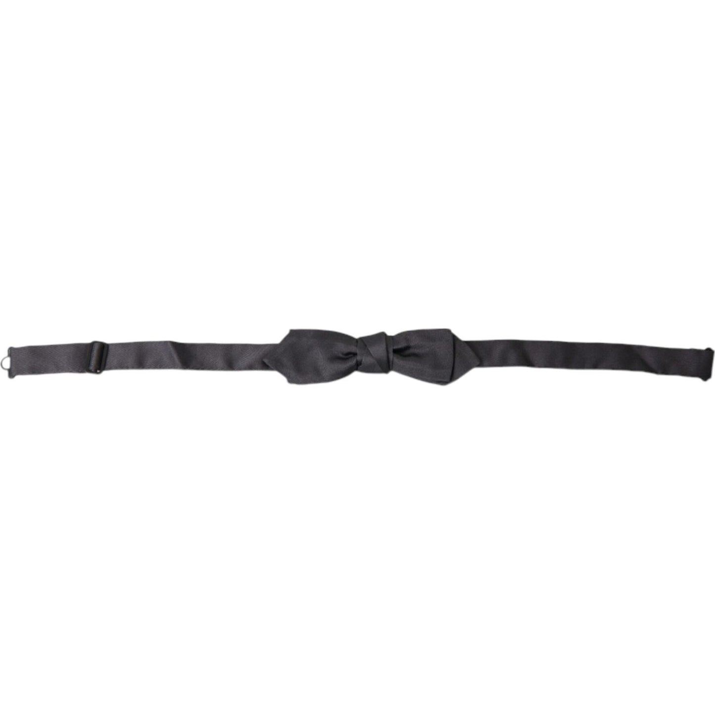 Dolce & Gabbana Dark Gray Silk Adjustable Neck Men Papillon Bow Tie FT3816