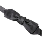 Dolce & Gabbana Dark Gray Silk Adjustable Neck Men Papillon Bow Tie FT3816
