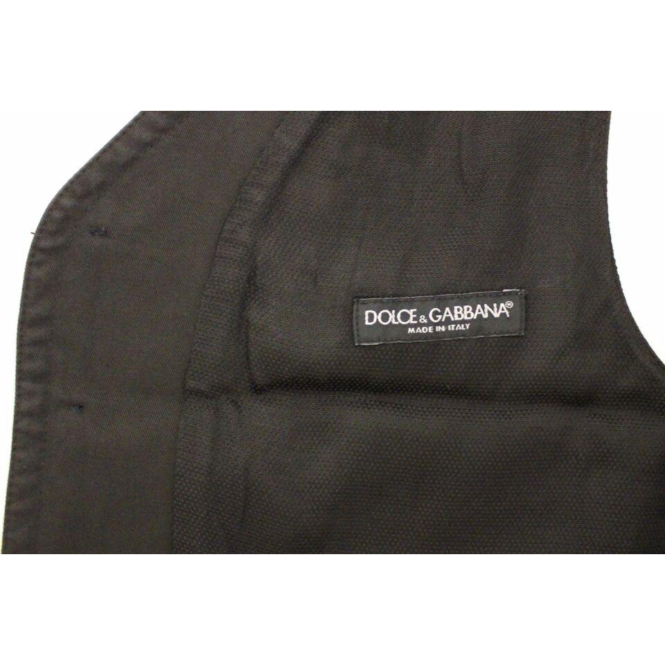 Dolce & Gabbana Black Cotton Blend Dress Vest Gilet VES10022-3