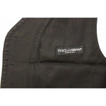 Dolce & Gabbana Black Cotton Blend Dress Vest Gilet VES10022-3