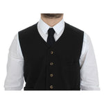Dolce & Gabbana Black Cotton Blend Dress Vest Gilet VES10022-3