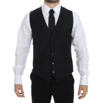 Dolce & Gabbana Elegant Black Wool Silk Dress Vest Dolce & Gabbana Black
