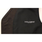 Dolce & Gabbana Brown Cotton Blend Dress Vest Gilet VES10055-1