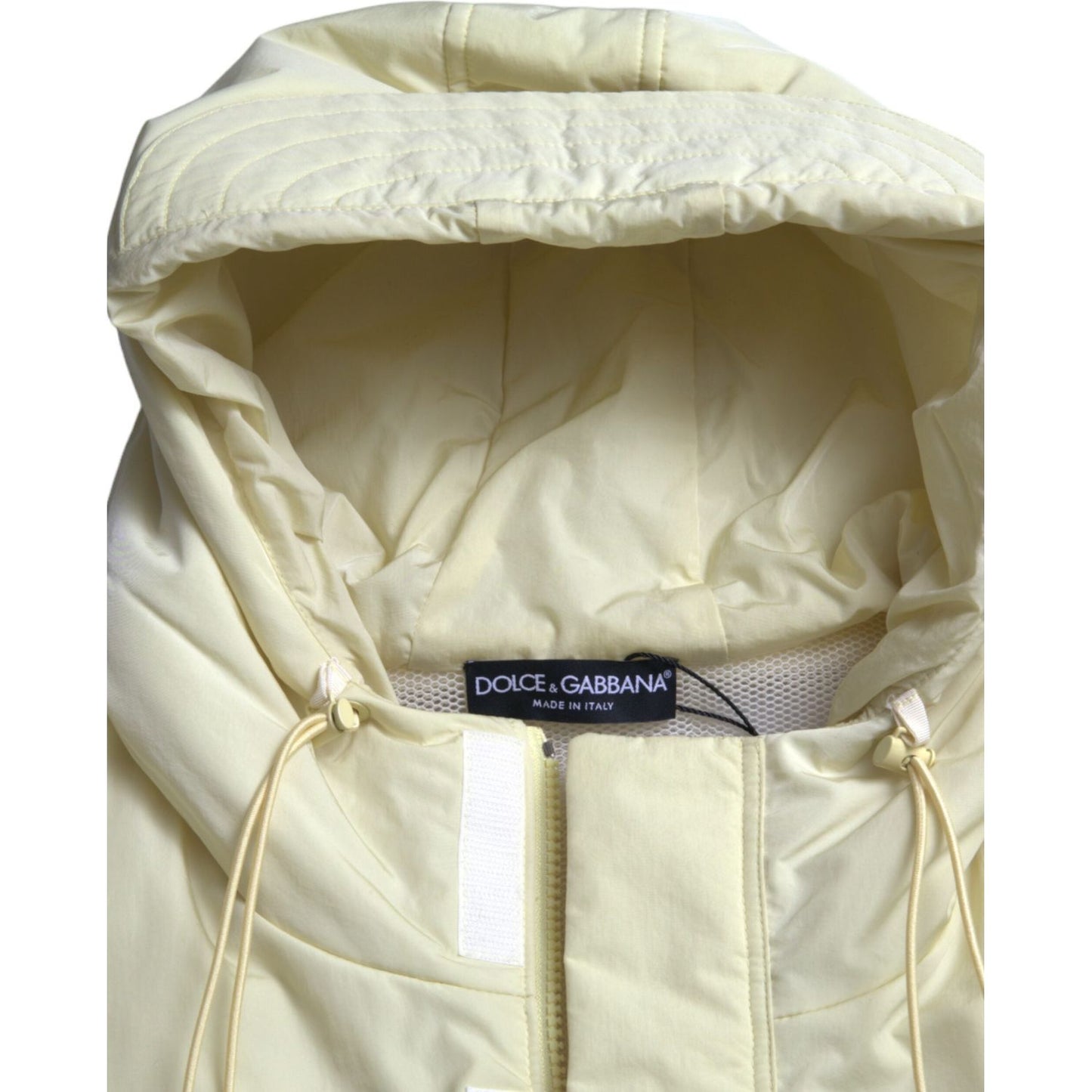 Dolce & Gabbana Yellow Nylon Hooded Sportswear Vest Jacket JKT3768-48