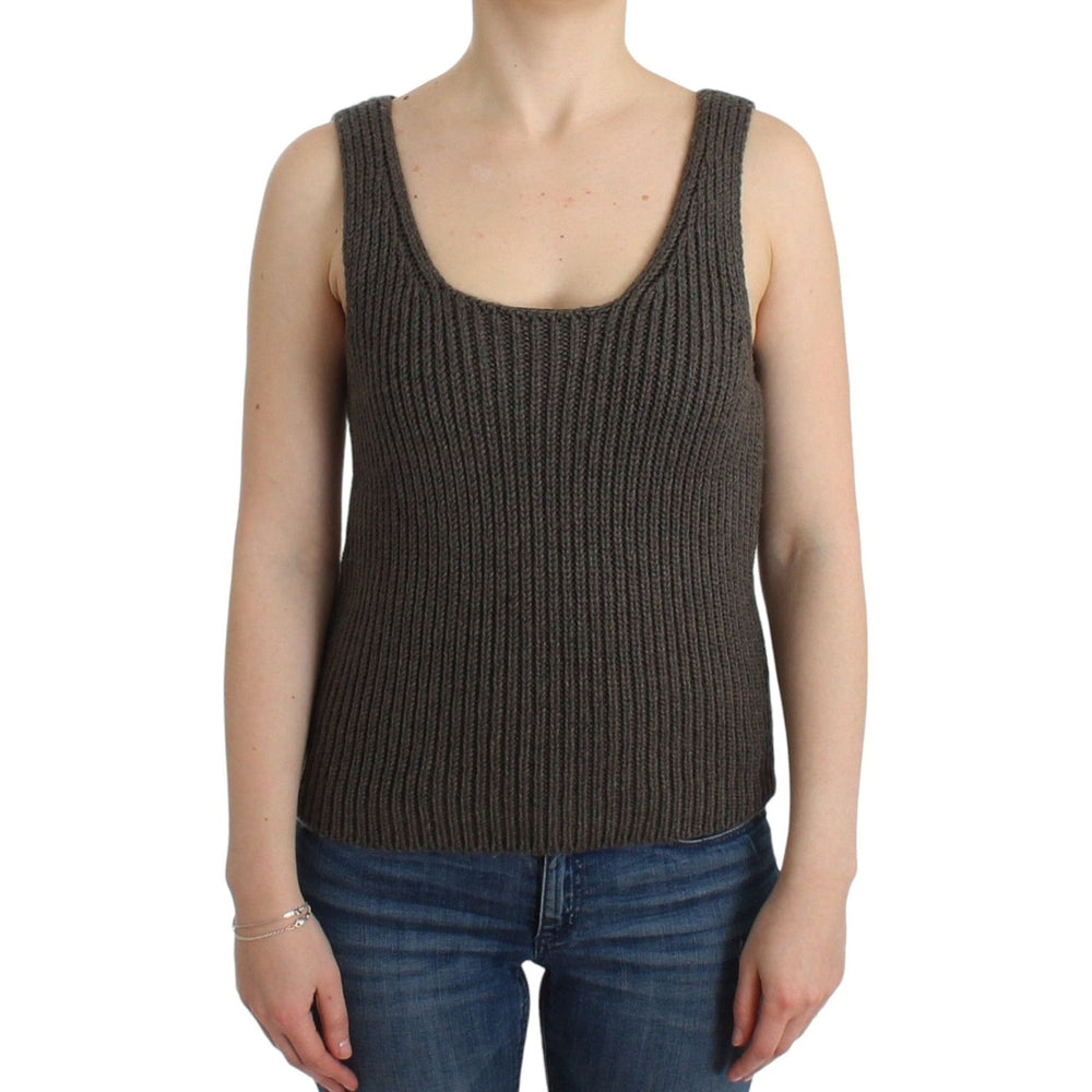 Ermanno Scervino Gray Knit Top Knitted Sweater Merino Wool SIG11863-2