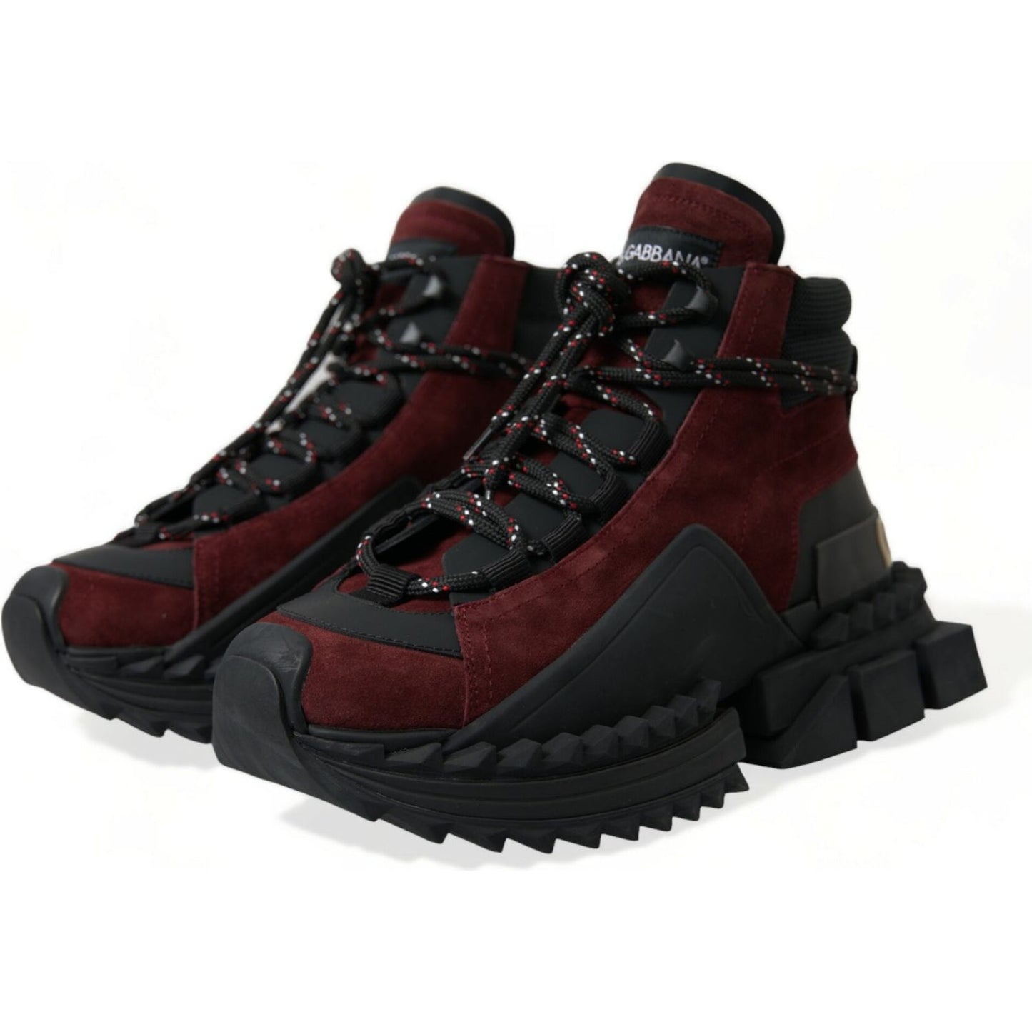 Dolce & Gabbana Burgundy Super King High Top Men Sneakers Shoes MV5424-39