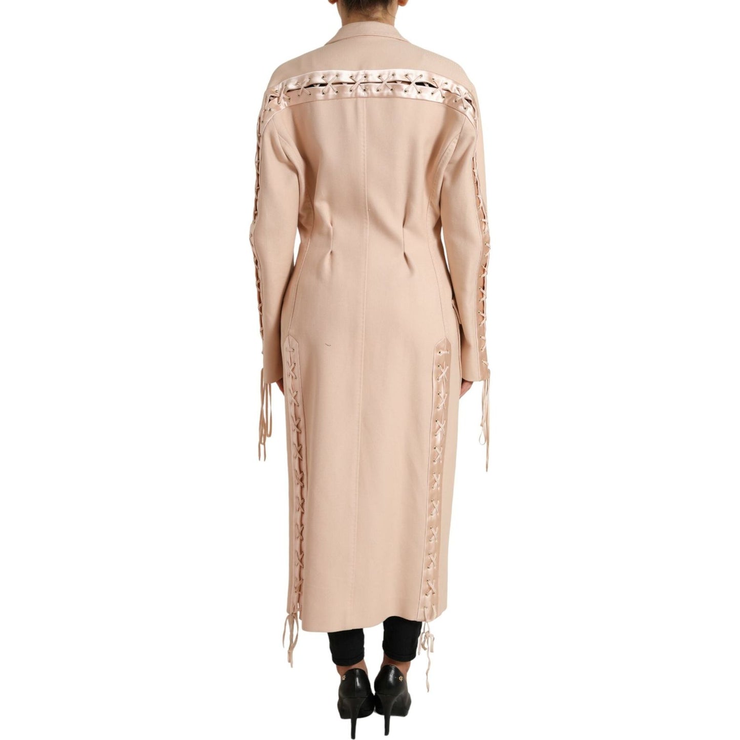 Dolce & Gabbana Beige Cotton Single Breasted Long Coat Jacket JKT3700-40