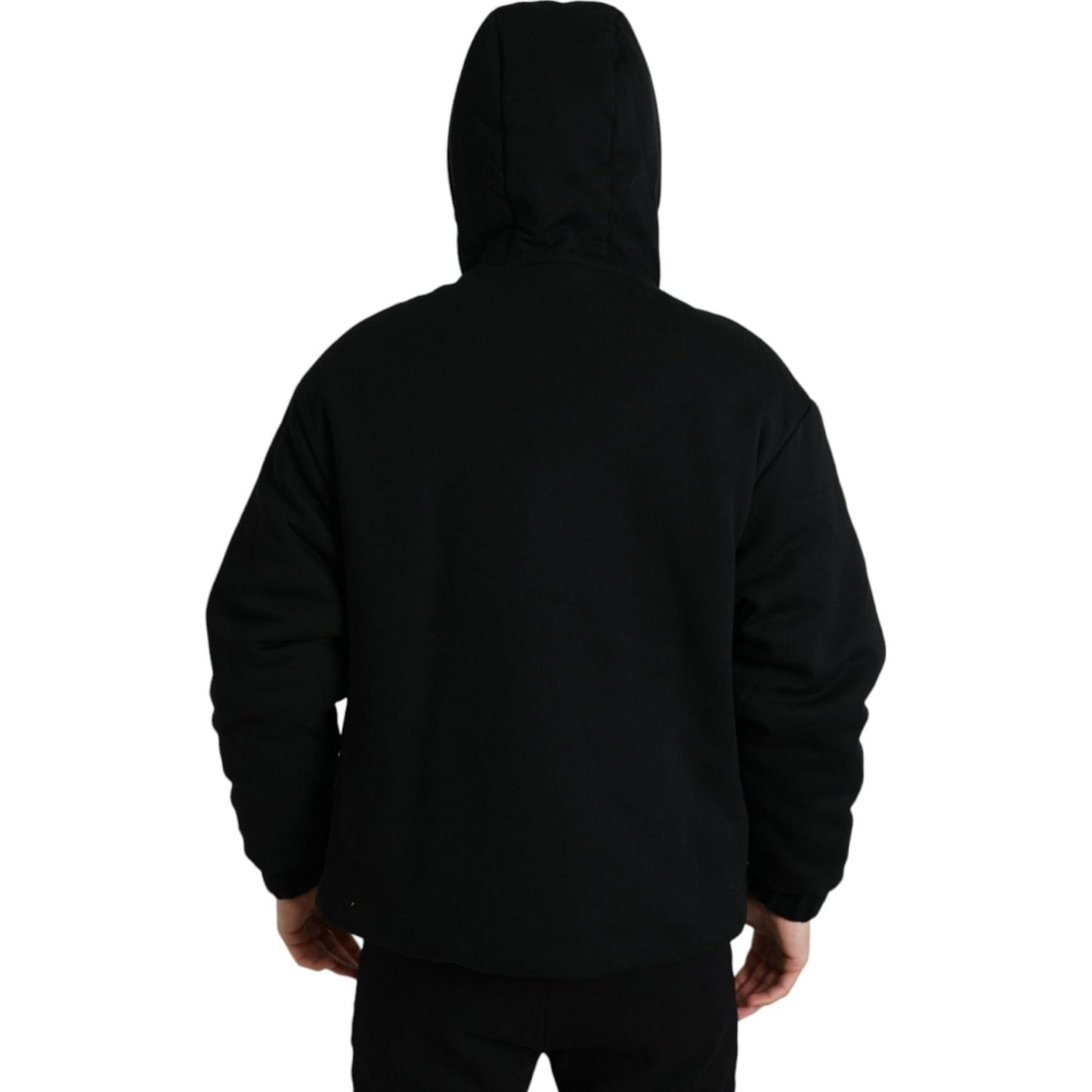 Dolce & Gabbana Black Cotton Hooded Logo Bomber Jacket JKT4009-48