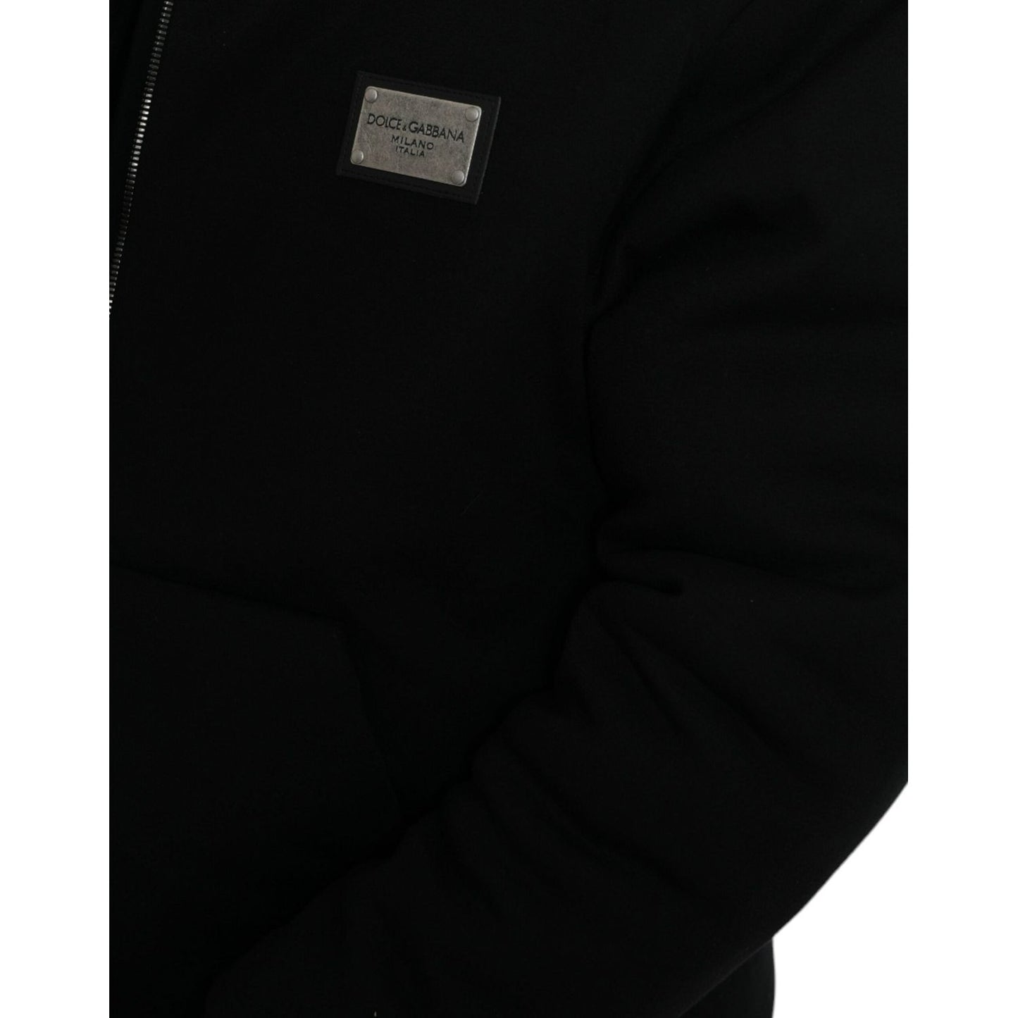 Dolce & Gabbana Black Cotton Hooded Logo Bomber Jacket JKT4009-48