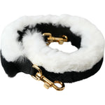 Dolce & Gabbana Black White Lapin Fur Accessory Shoulder Strap WMB348