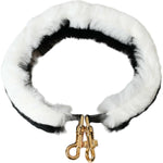 Dolce & Gabbana Black White Lapin Fur Accessory Shoulder Strap WMB348