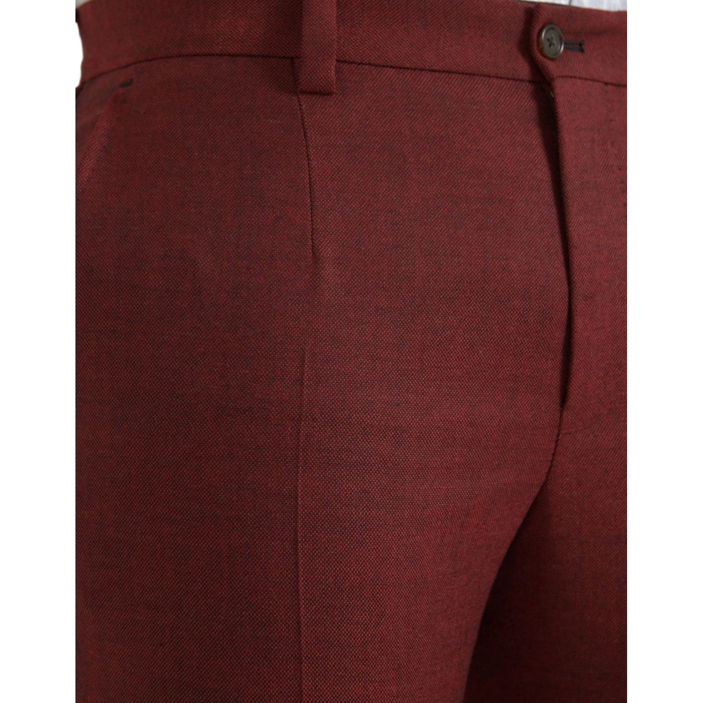 Dolce & Gabbana Maroon Wool Men Skinny Dress Pants PAN75310-48