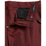 Dolce & Gabbana Maroon Wool Men Skinny Dress Pants PAN75310-48