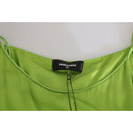 Dsquared² Green Spaghetti Strap Long A-line Pleated Dress TSH3719-36