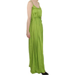 Dsquared² Green Spaghetti Strap Long A-line Pleated Dress TSH3719-36