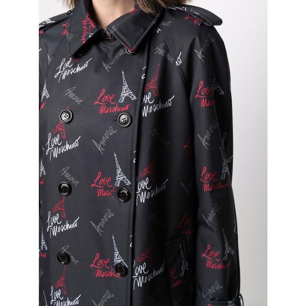 Love Moschino Black Polyester Women Coat LO-6947-IT42|M