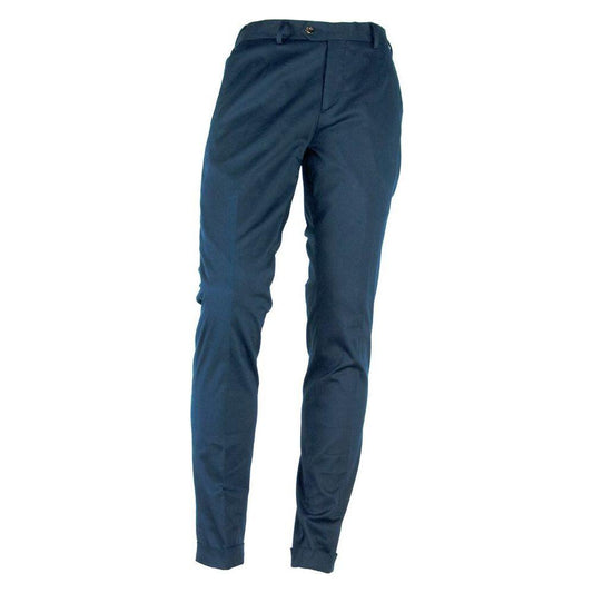 Made in Italy Blue Cotton Men Trouser