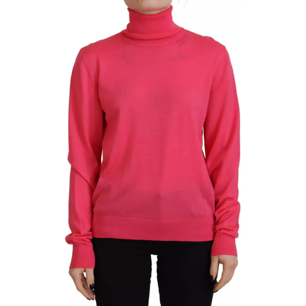 Dsquared² Pink Solid Long Sleeve Turtle Neck Casual Sweater TSH83426