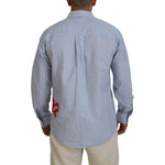 Dsquared² Blue Stripes Logo Print Long Sleeves Formal Shirt TSH83553-48