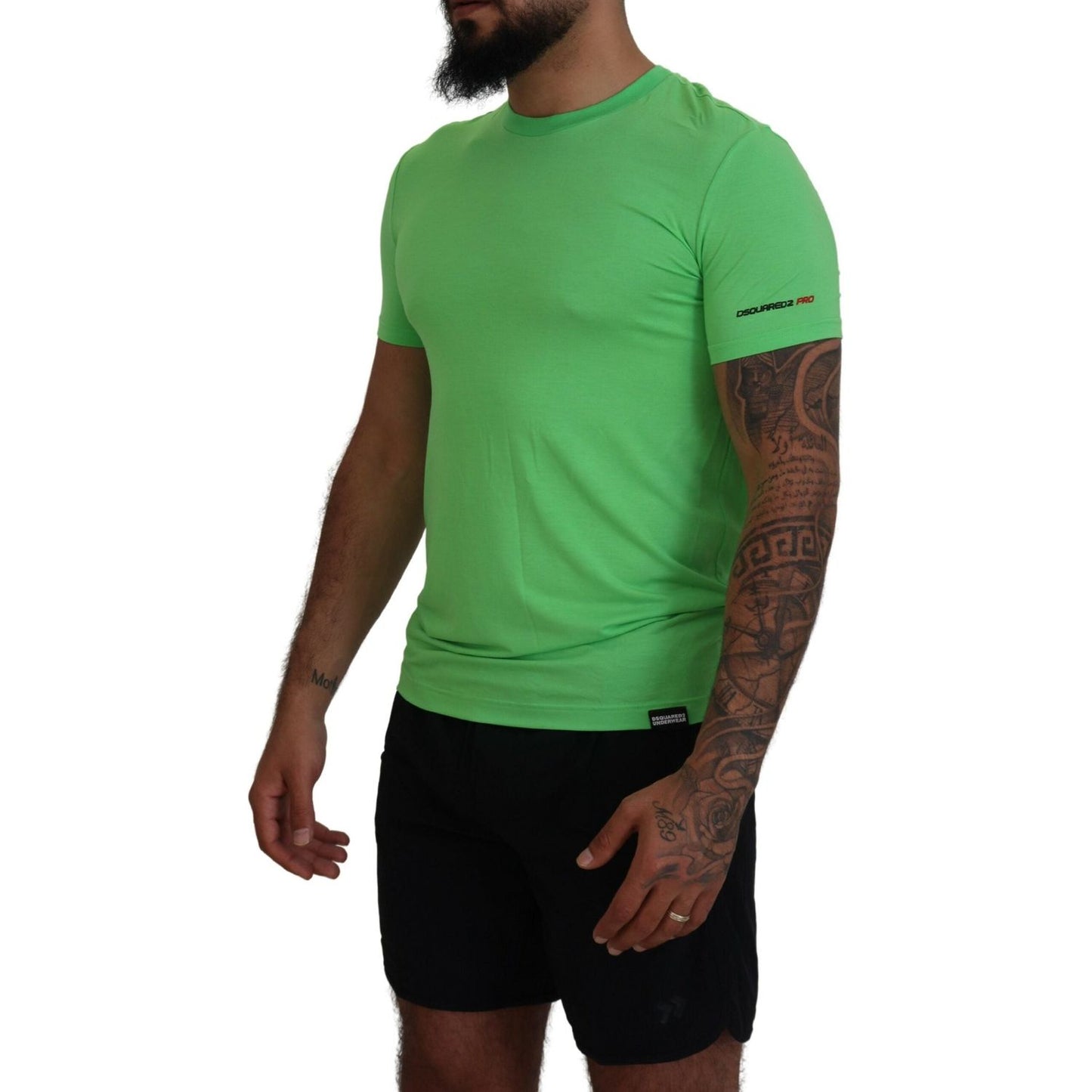 Dsquared² Green Modal Short Sleeves Crewneck T-shirt TSH83511-48