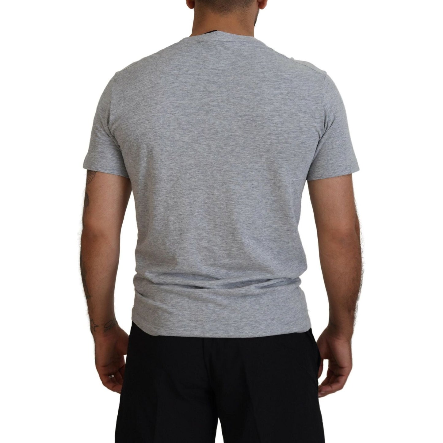 Dsquared² Gray Logo Cotton Short Sleeves Crewneck T-shirt TSH83519-48