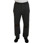 Dsquared² Dark Gray Cotton Men Casual Tattered Pants PAN74453-48