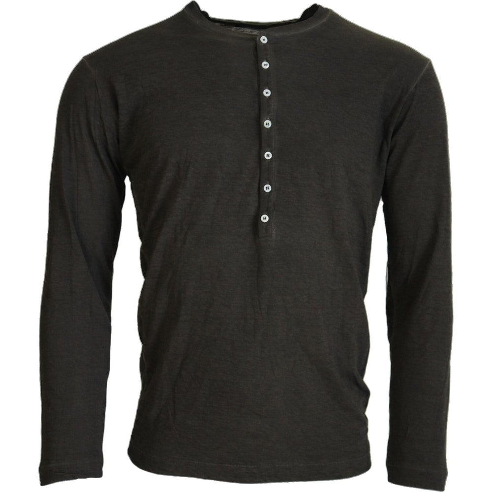 Dsquared² Gray Cotton Linen Long Sleeves Pullover Sweater TSH3535-46