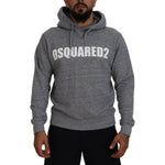Dsquared² Gray Cotton Hooded Logo Print Men Pullover Sweater TSH83481-48