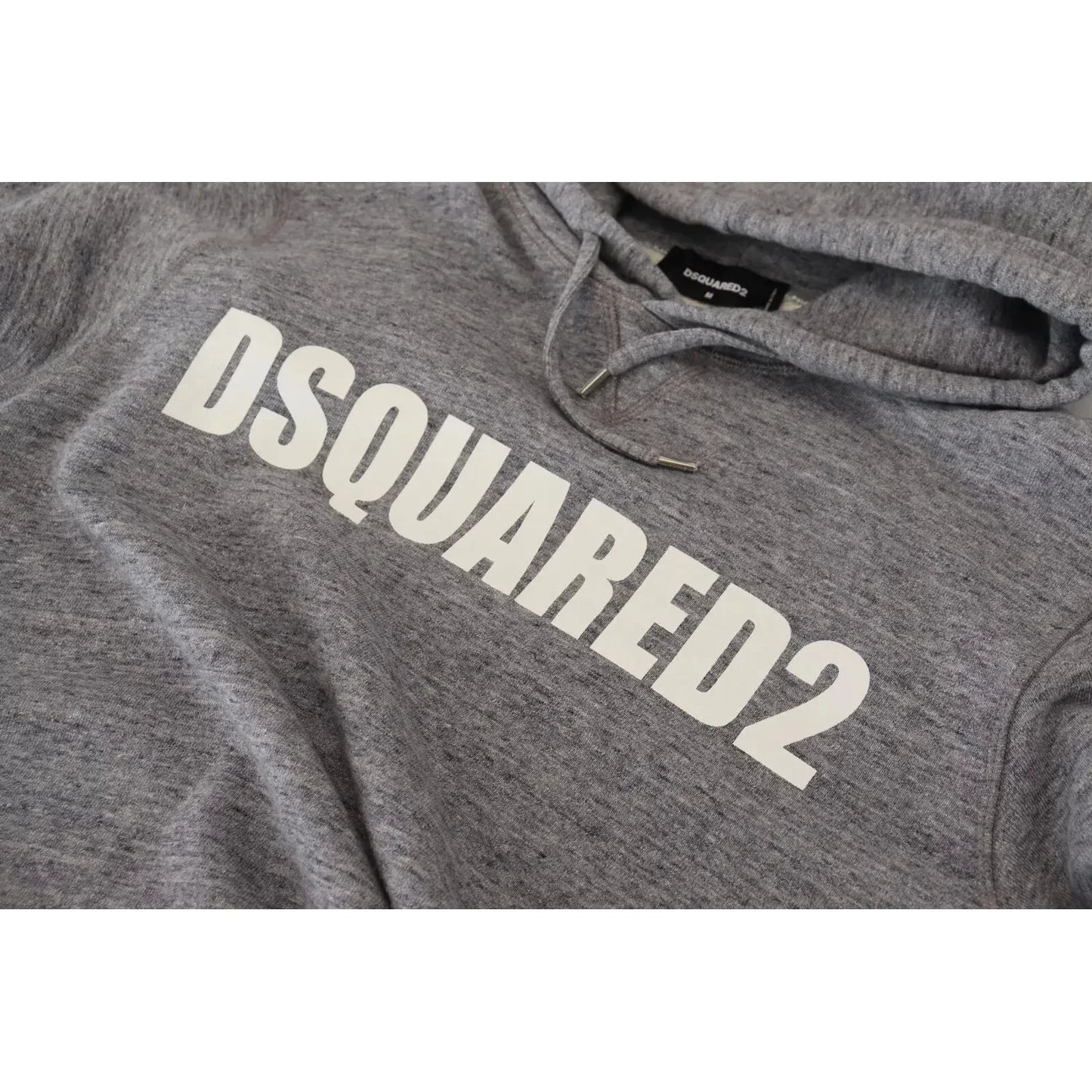 Dsquared² Gray Cotton Hooded Logo Print Men Pullover Sweater TSH83481-48