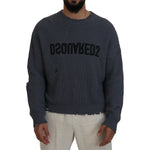 Dsquared² Gray Men Tattered Knitted Pullover Sweater TSH83547-48