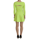 Dsquared² Green Viscose Long Sleeve A-line Sheath Mini Dress DR28826-38